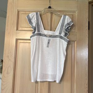 Loft, white summer top extra small